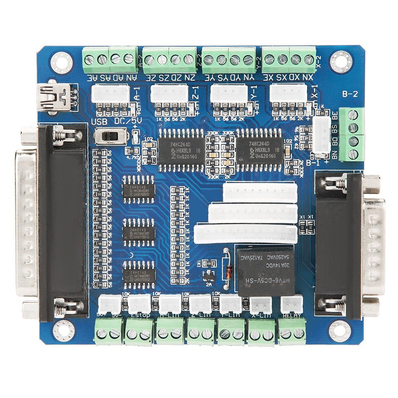 MACH3 Interface 5 Axis CNC Stepper Motor Driver Controller Breakout