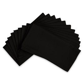 Encasa XO Cocktail Cloth Napkins Set of 12 | Pure Cotton Table Napkin | Size 23x23 cm | Jet Black Solid | Machine Washable