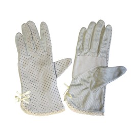 (rarihima) Gloves UV Polka Dot Sun Protection Cool Finger to Anti-Slip UV Protection Sunscreen