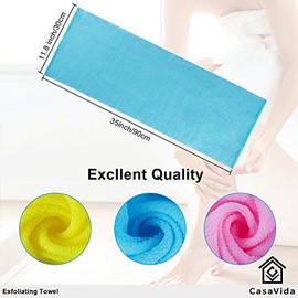 Toallita exfoliante japonesa de belleza de nailon, esponja de baño coreana, toalla de lufa grande, toalla de baño exfoliante de primera calidad, toalla de ducha exfoliante para la espalda, paquete de 3