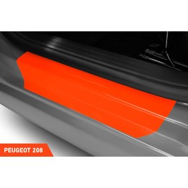 Luxshield Car Door Sill Protector for Peugeot 208 II I 2019-2024 - Protective Film Car Door Accessories Trim Paint Protection Film Transparent
