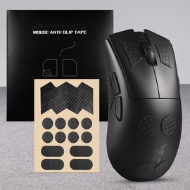 IMMOENUC Universal Mouse Grip Tape DIY Universal Anti-Slip Sticker, Made of PVC Material, Light Weight, Sweat Resistant, Improve Grip, Fit All Mouse (Style A Black)