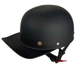 Baseball Cap Motorcycle Helmet,DOT Approved Vintage Open Face Unisex-Adult Half Helmets for Scooter Moped Cap Street Cruiser (X-Large, Matte Black)