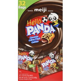 Meiji Hello Panda Chocolate Creme Filled Cookies Jumbo Box - 32 Count (Pack of 1)