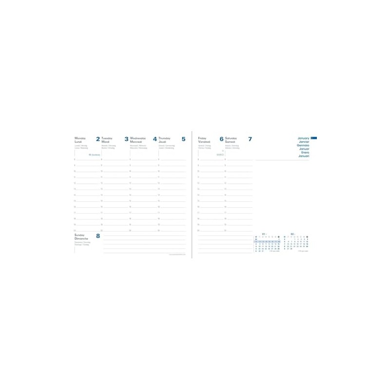Quo Vadis - 1 Equology Recycled Multilingual Weekly Planner Refill