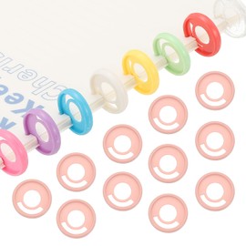 PATIKIL 28mm 1.1" Plastic Round Book Binding Discs, 22 Pcs Discbound Expansion Discs Pen Insertable Plating Round Binder Rings for DIY Notebook Planner, Light Pink