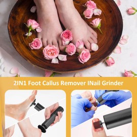 Upgraded Wireless Electric Callus Remover for Feet, 6-Speed 2-in-1 Rechargeable Foot File Callus Remover with USB Charging & 3 Types of Sandpaper, Dead Skin Remover for Dry Cracked Heels,Black