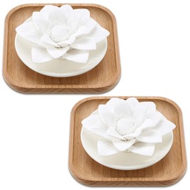 Teenyyou Essential Oil Passive Flower Diffuser, Lotus Flower Aromatherapy Oil Diffuser, Passive Essential Oil Diffuser, Mini Ceramic Essential Oil Small Diffuser for Travel Desk Office Room Gift