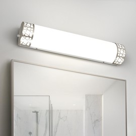 ASD 24 Inch LED Bathroom Vanity Light, 5CCT 2700K-5000K 25W, Dimmable Bathroom Light Fixtures, Modern Vanity Lights for Bathroom Lighting Fixtures Over Mirror, Wall Light Bar, Brushed Nickel, ETL