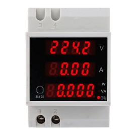 D52-2048 Multi Function Meter Rail Digital Displayed AC Voltage Current Power Factor Meter AC80~300V 100A