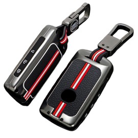 Happyit Car Zinc Alloy Key Case Holder Compatible with Mazda 3 Alexa CX4 CX5 CX-5 CX8 CX-30 CX30 2019 2020 3/4 Buttons (Mat + Square Buckle + 3B)