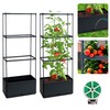 2 Packs Raised Garden Bed Tomato Planter Box with Trellis,