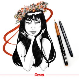 Pentel XGFKP/FP10-SG Pocket Brush Pen, Sanguine