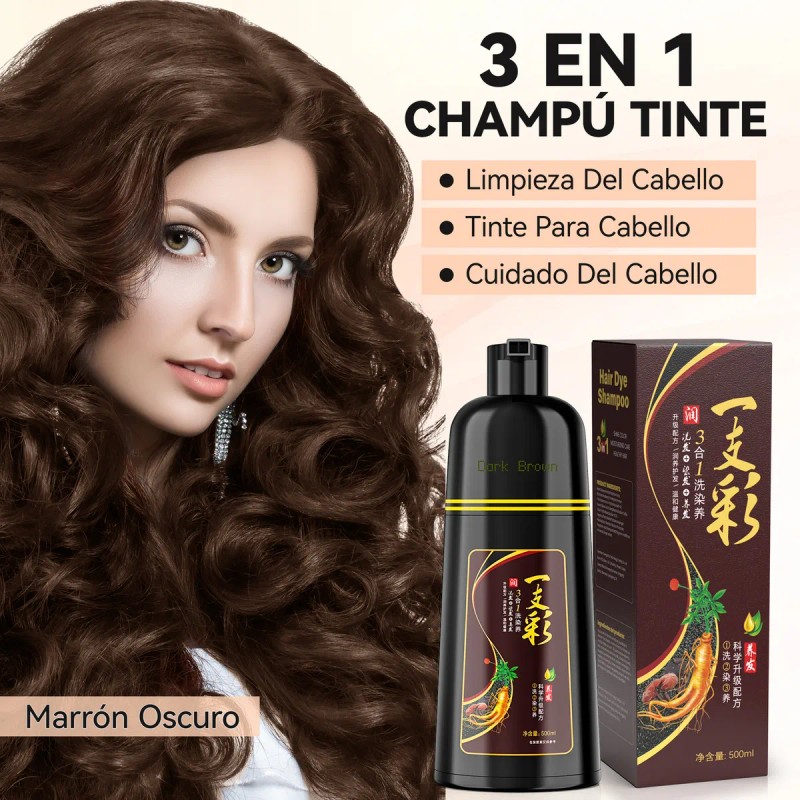 Kaisasa Shampoo Cubre Canas Tinte Instantaneo Jengibre Champu Chao Natural