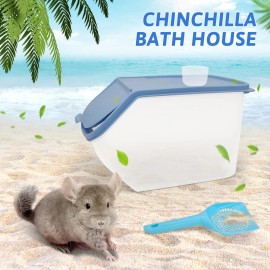 BNOSDM Chinchilla Sand Bath Container 9.8 x 7.4 x 6.6 inches, blue