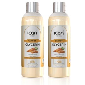 ICAN LONDON Pure Carrot Glycerine for Dry Skin, 250ml, Pack of 2