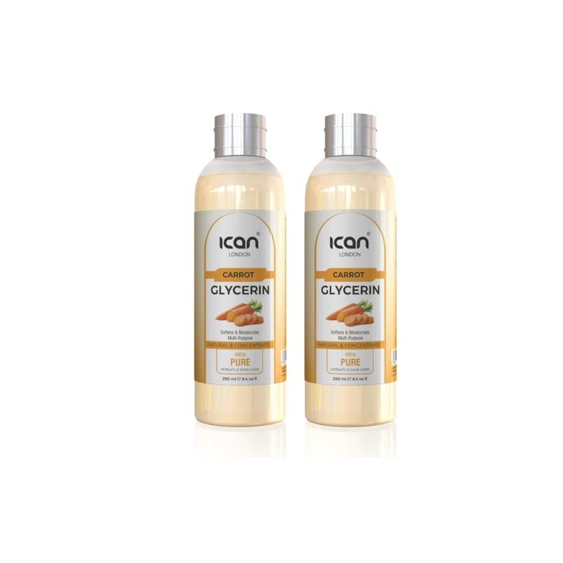 ICAN LONDON Pure Carrot Glycerine for Dry Skin, 250ml, Pack