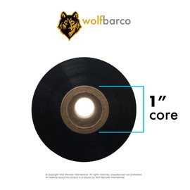 6 Rolls Wolfbarco 5.98" x 1476' (152mm x 450m) Black Premium Resin-Enhanced Wax Thermal Transfer Ribbon Compatible with Zebra,TEC, INTERMEC,Citizen,TSC,GODEX,ARGOX Printers