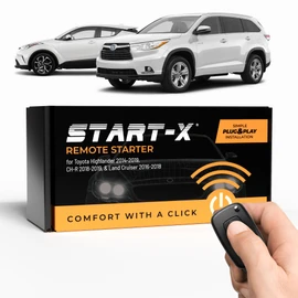 Start-X Remote Starter Kit for Highlander (2014-2019), C-HR (2018-2019), Land Cruiser (2016-2018) Vehicles | Push-to-Start Ignition | Plug & Play Install | Lock 3X to Remote Start | Zero Wire Splicing