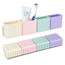 KOULATE Tv Ceiling Fan Remote Control Holder Wall Mount for Bed Headboard, Adhesive Pen Pencil Holder Makeup Organizer Storage Caddy Box