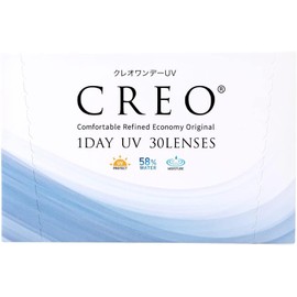 CREO UV Moist 30 Sheets 2 Boxes (1 Day Disposable Contact Lenses) [High Moisture Content] [BC] 8.7 [PWR]-3.00 High Water Content, Moisturizing, UV Protection, Fit クレオワンデーUVモイスト 30枚 2箱 （1日使い捨て コンタクトレンズ ）【高含水】【BC】8.7 【PWR】-3.00 高含水 うるおい UVカット フィット感