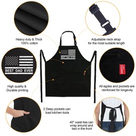Cooking Aprons for Dad - Men's Funny Chef BBQ Grill Apron