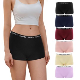 Desanlapi Womens Boyshorts Underwear Cotton Boxer Briefs Full Coverage Soft Stretch boxer Shorts for Women 6 Packs UN9-XL