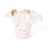 Francfranc Ceramic Ruffle Flower Base S White Ceramic Vase Home