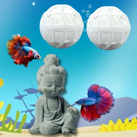 Homedy Crafts Aquarium Buddha Fish Tank Decor Statue and 2pcs Nitrifying Ball, Buddha Betta Tank Decor, Aquarium Decorations Ornament, Zen Tanks Decors, Zen Fish Tank Decorations (S, Buddha)