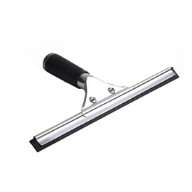 Escobilla de goma negra de 25 cm y 25 cm con mango de hoja de goma negra para lavado de autos, rascador de limpieza de ventanas, herramienta de vinilo (25 cm, negro)