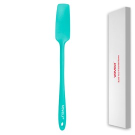 Vovoly Silicone Jar Spatula, Long Handle Jar Spatulas, High Heat Resistant Small Rubber Spatula, Seamless Design, Stainless Steel Core, BPA Free, Teal