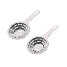 2Pcs Universal Tuna Strainer for Can - Small Colander with Handle Stainless Steel Tuna Can Strainer Press Lid Oil Drainer Remover for Kitchen Vegetable Fruit