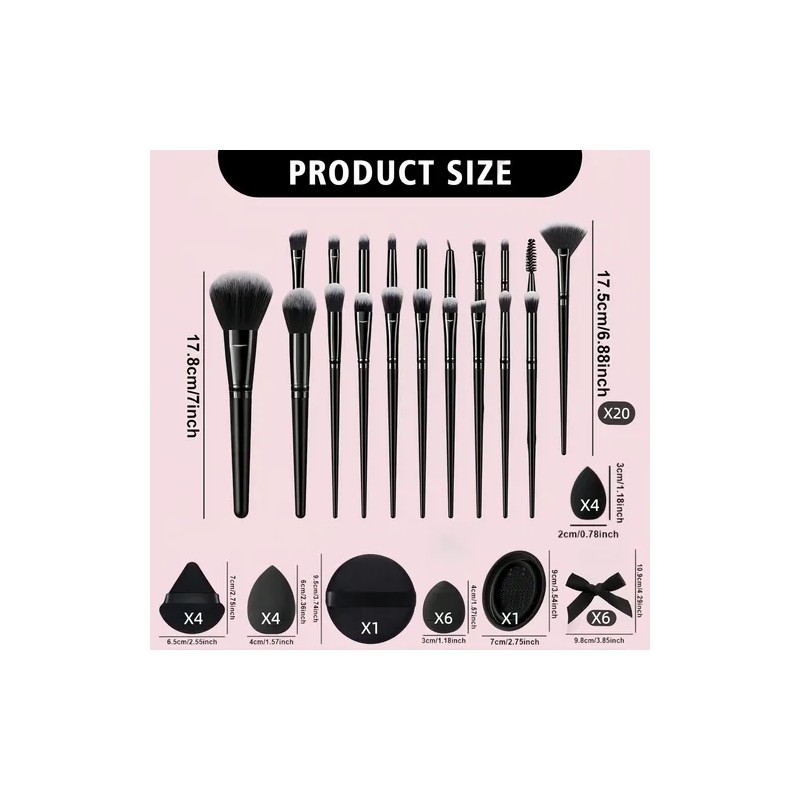 52 Brochas Maquillaje Profesional Y Herramientas Cosméticas