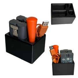 Battery & Accessories Holder for Ring Doorbell Cameras | Compact Storage Organizer for Ring Batteries, Screwdriver & Charging Cable | Durable, Sleek Black Design