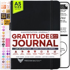 Gratitude Journal - A 5 Minute Journal, A 90 Days Planner, Creating Your Dream Life, Positivity, Affirmation & Happiness - Manifestation Journal, Vision Board, Undated Daily Journal for Women & Men