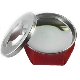 Butt Bat Stainless Windproof Faux Leather Bean Bag Sandbag Ashtray Non Stitched, Red