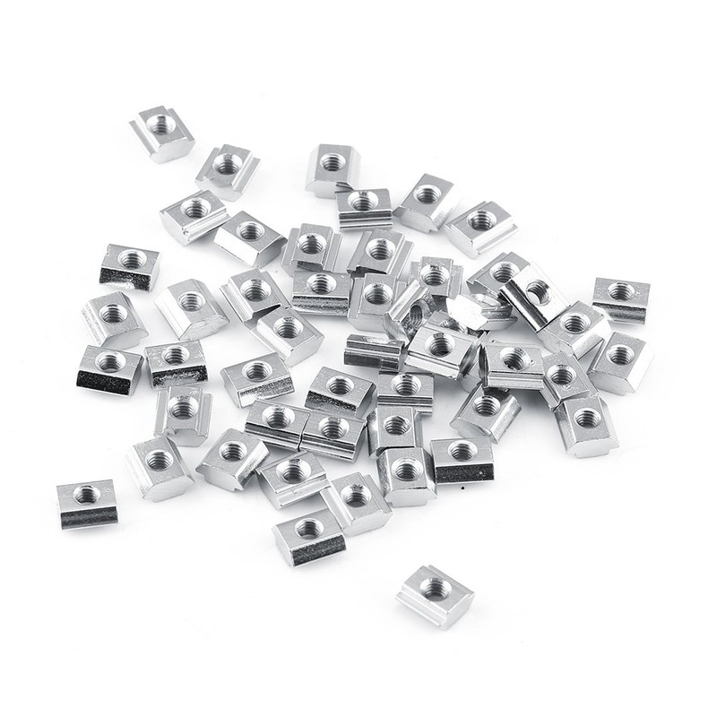 50Pcs EU20-M4 T-Slot Hammer Head, Coated Carbon Steel T Nut,