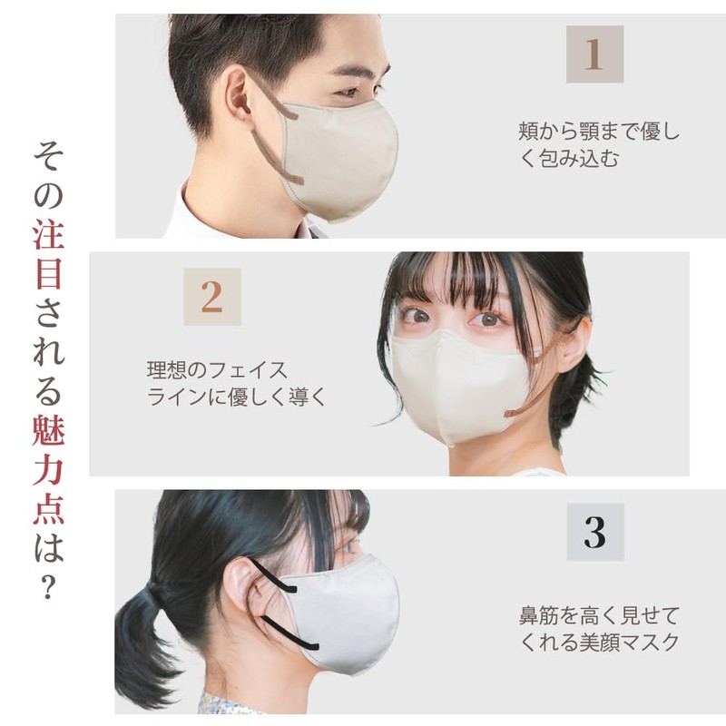 立体マスク 小さめ バイカラー 小顔【2023秋冬·新色追加】3dマスク 小さめ 不織布 30枚入 超立体構造 小顔 不職布マスク