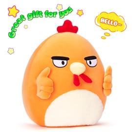 Tumyay Original 13.5-inch Chicken Pillow Plush Stuffed Animal Toy Big Size Adorable Soft Plushie,Gift for Kids