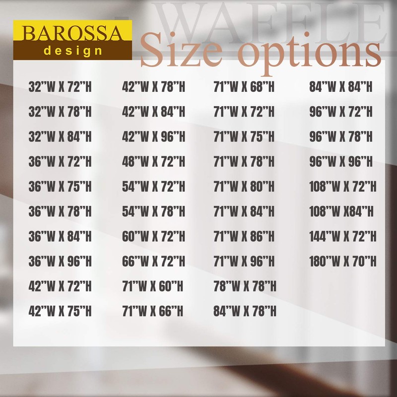 Barossa Design Small Short Shower Curtain Waffle Weave 36 x