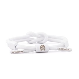 Rastaclat Knotted Bracelet for Men and Women - Knotaclat White Bracelet | Adjustable Stackable & Knotted by Hand (Small/Medium)