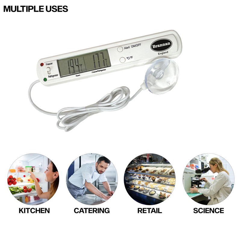 Brannan Digital Freezer or Fridge Thermometer with Alarm- For Use