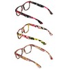 V.W.E. 3 Pairs Women Floral Mosaic Print Comfortable Classic Reading