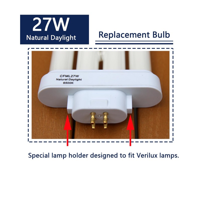 Valoisa CFML27VLX Replacement Fluorescent Light Bulb, Natural Daylight Spectrum 6500K,Compatible