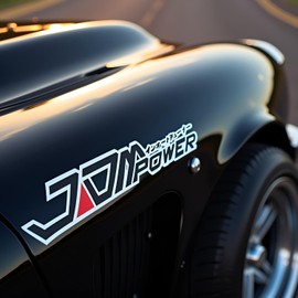 Black Creative JDM Power Car Sticker Window Bumper Decal，Universal Bumper & Window Deco