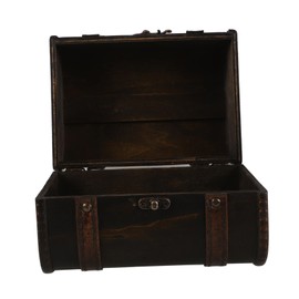 CORHAD Antique Wooden Treasure Chest Jewelry Box Vintage Style Trinket Case with Handle for Jewelry Organization and Display for Storing Trinkets
