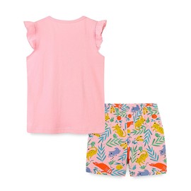 VEOAY 2t Baby Girls Clothes for Summer Pretty Girls Short Sets Pink Top Tees with Leopard Pattern Cotton Shorts Outfit 2t(Leopard257, 2t)