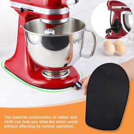 Large Black Kitchen mixer slider mat for stand Sliding mixer, with 4 Cord Organizers for Stand Mixer, Mixer Mover Sliding Mat Pad for Countertop Appliances