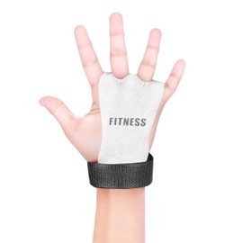 ULTRA FITNESS Kids Children Sizes gymnastic leather palm hand grips protectors junior (White and Black, Small)