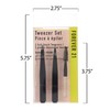 3pc Black Tweezer Set & Glitter Spoolie - Hair Removal